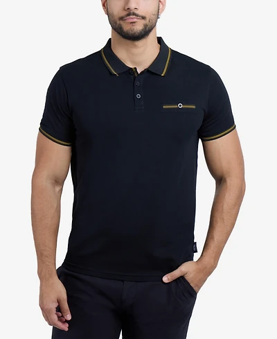 X-Ray Men's Polo with Jacquard Rib and Chest Pocket Shirt