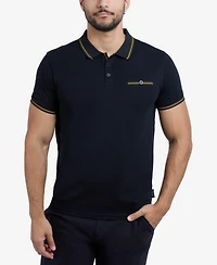 X-Ray Men's Polo with Jacquard Rib and Chest Pocket Shirt