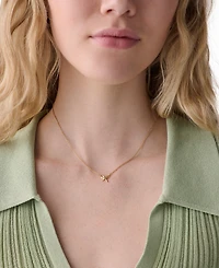 kate spade new york Girlie Pearlie Cubic Zirconia Mini Bow Pendant Necklace