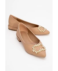 Prologue Shoes Women's Ghent Pearl Embellished Ballet Flat