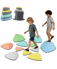 Slickblue Balance Stepping Stones for Kids Non Slip Set of 11 with Bag