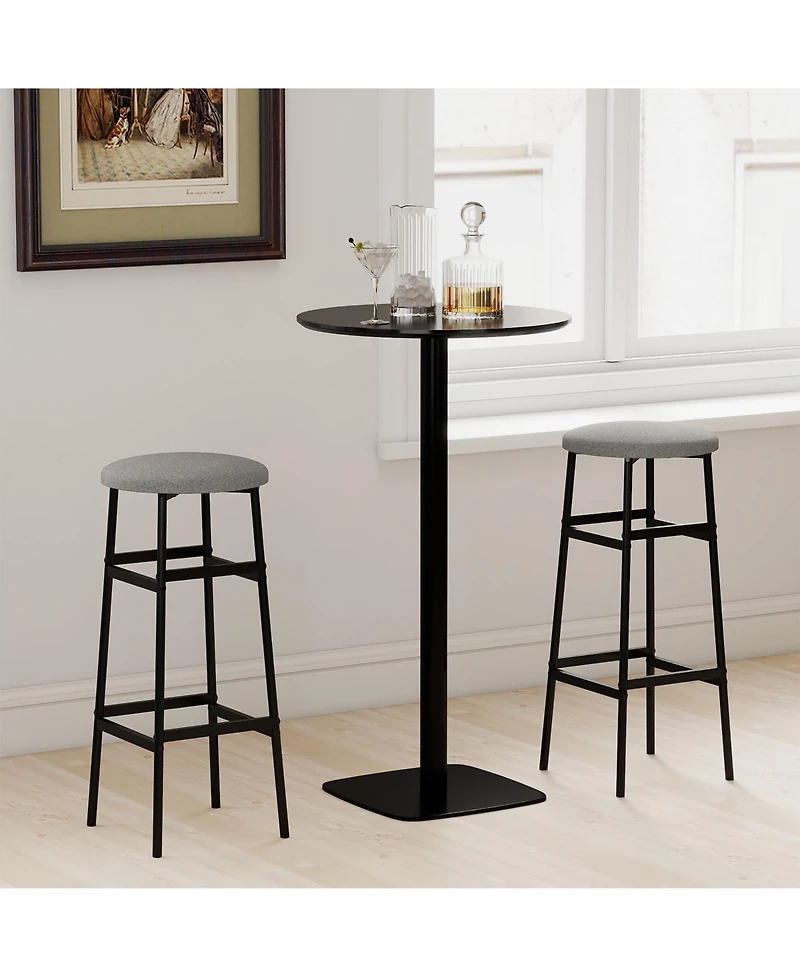 Gymax Bar Stools Set of 4 w/ Sturdy Metal Frame and Footrest for Kitchen Island