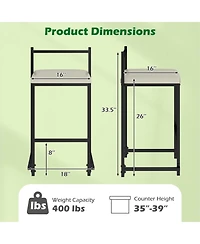 Gymax 26'' Stackable Counter Height Bar Stools Set of 4 w/Back Metal Frame and Footrest