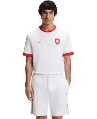 Boss by Hugo Men's Stretch-Cotton Canada Country Flag Logo T-Shirt