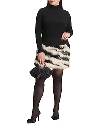 Eloquii Women's Plus Size Faux Fur Mini