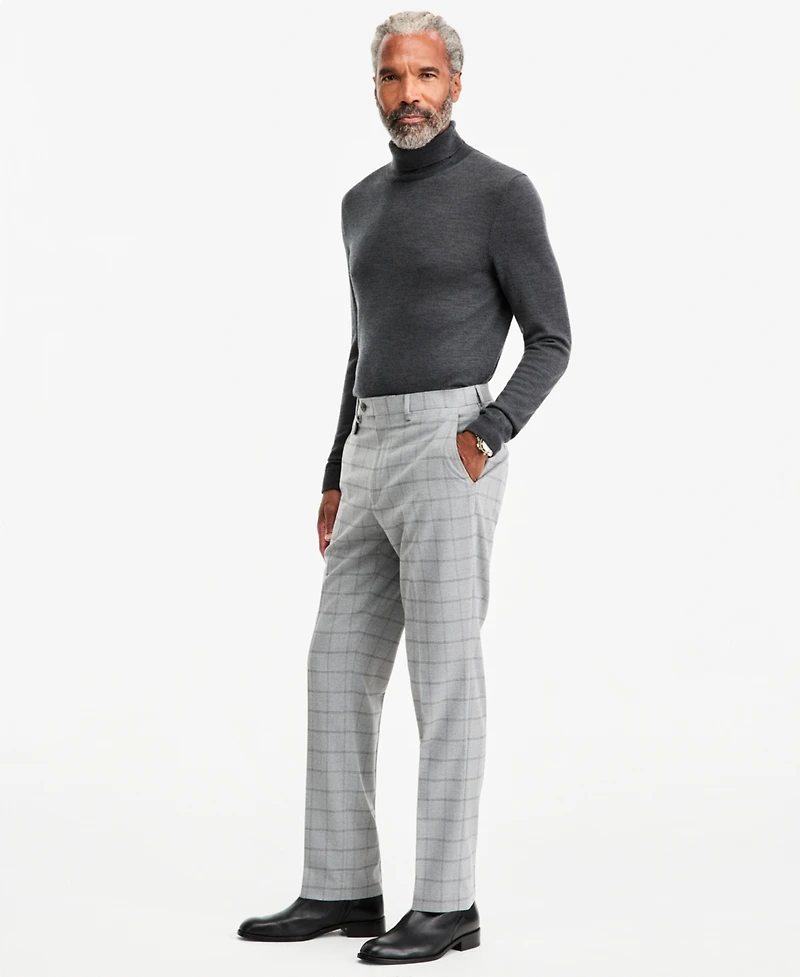 Tayion Collection Men's Classic-Fit Gray & Black Check Suit Separate Pants