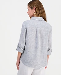 Charter Club Petite 100% Linen Button-Front Shirt, Created for Macy's