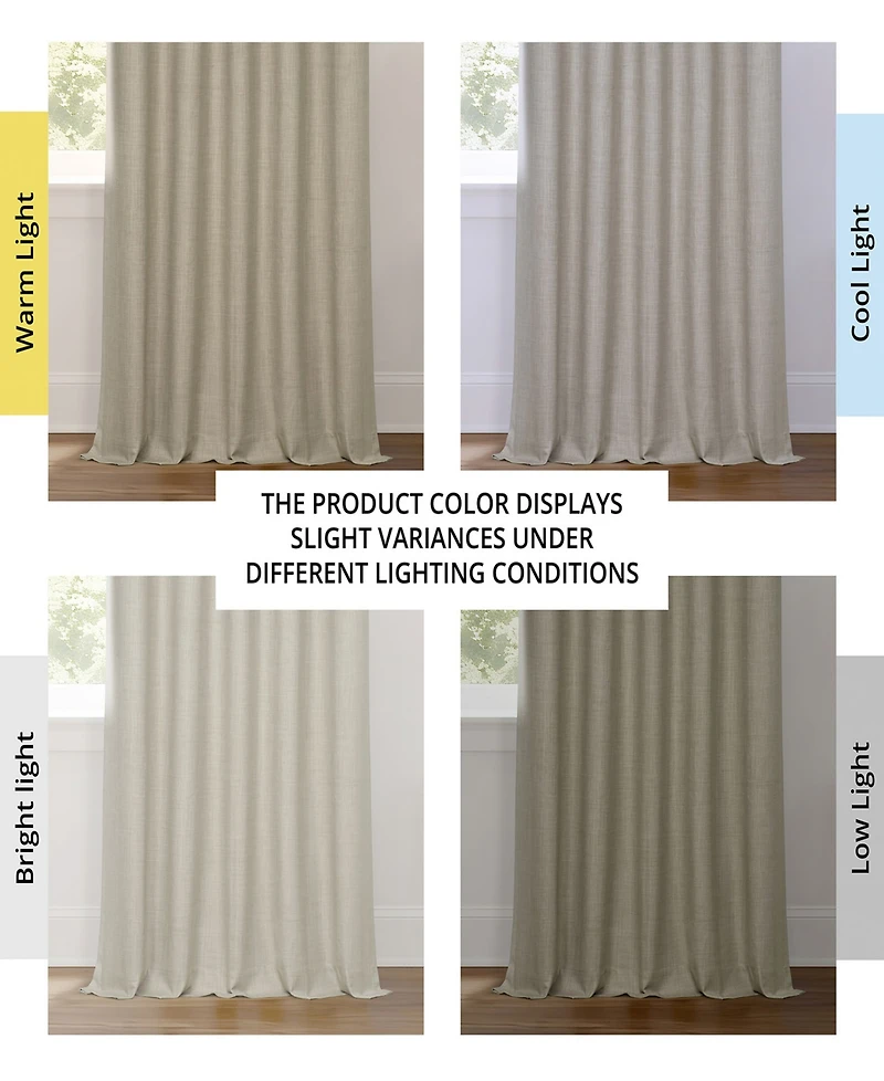 Half Price Drapes Light Beige Performance Linen Hotel Blackout Curtain