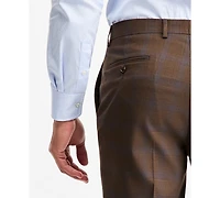Tayion Collection Men's Classic-Fit Brown Plaid Suit Separate Pants