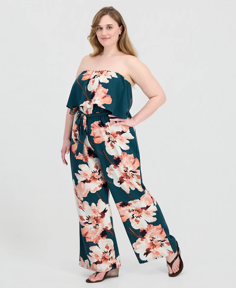 Full Circle Trends Trendy Plus Strapless Jumpsuit