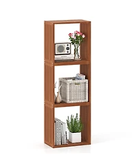 Slickblue 3 Cube Stacking Wood Bookcase Open Slatted Storage Organizer