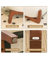 Rainsken Velvet Accent Chair, Comfy Reading Chair, Cute Living Room Chair with Solid Wood Legs and Soft Cushion for Bedroom and Balcony