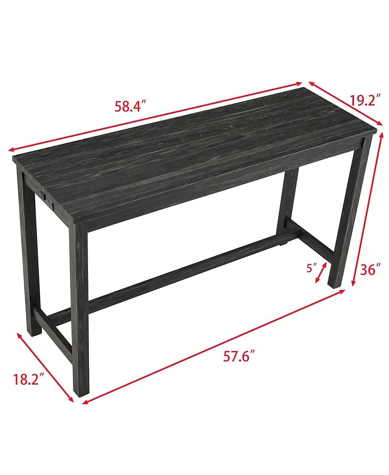 Maison Boucle 4-Piece Bar Table Set with Power Outlet, 36" Counter Table and 3 Stools