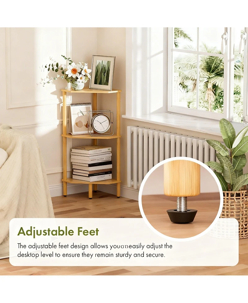 Yigii Corner Shelf Stand Storage Organizer for Bathroom Kitchen Bedroom