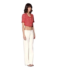 Walter Baker Women's Rita Boucle Tweed Square-Neck Top