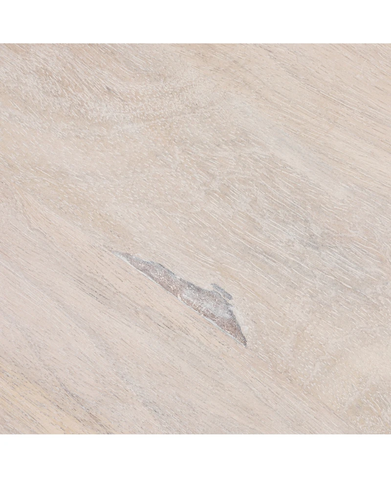 Storied Home Round 23" Wood End Table with 2-Woven Cane Shelves