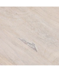 Storied Home Round 23" Wood End Table with 2-Woven Cane Shelves