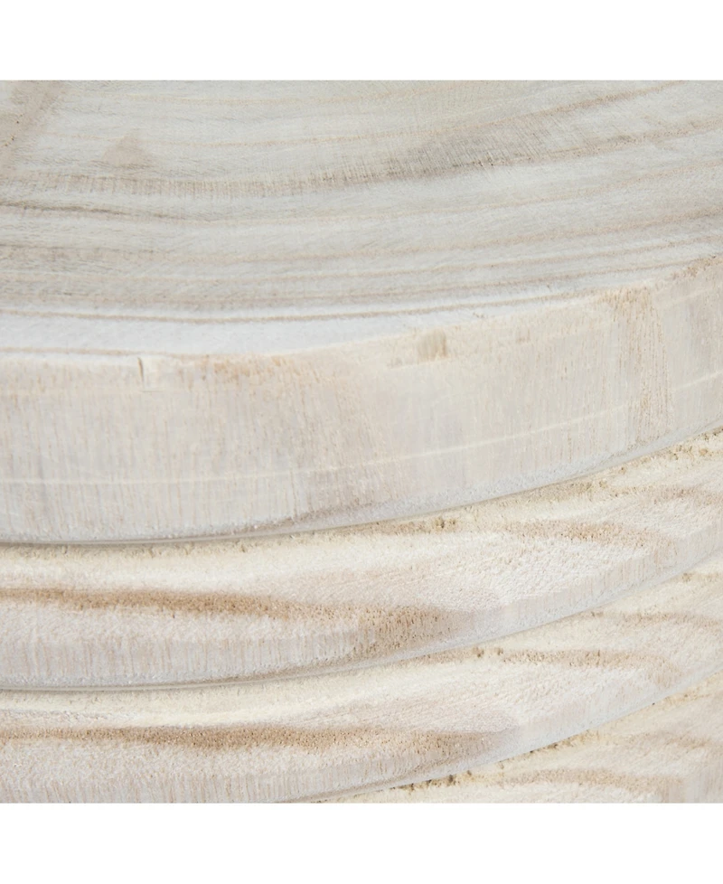 Storied Home 14" Paulownia Wood Carved Stool