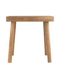 Storied Home Long 19" Wood Rectangle Stool