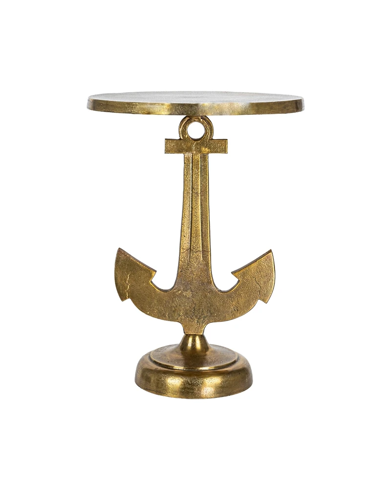 Storied Home 15" Metal Round Nautical Accent Table