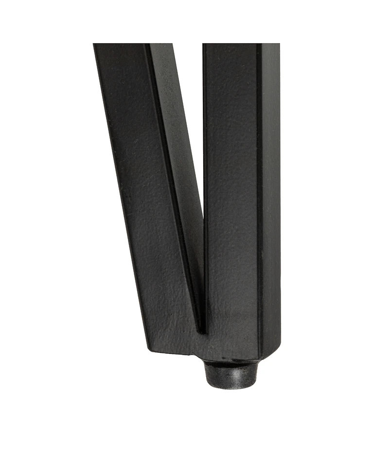 Storied Home Astoria 31" Wood Round Side Coffee Table with Metal Hairpin Legs