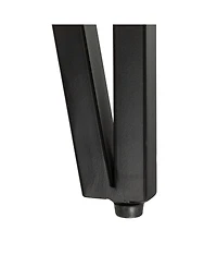 Storied Home Astoria 31" Wood Round Side Coffee Table with Metal Hairpin Legs