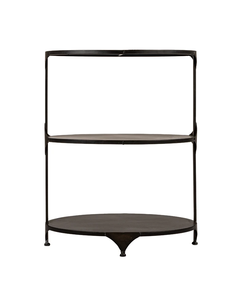 Storied Home 24" Metal Oval 3-Tier Storage Shelf