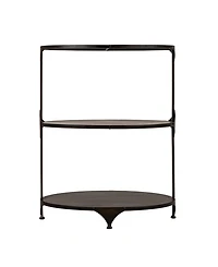 Storied Home 24" Metal Oval 3-Tier Storage Shelf