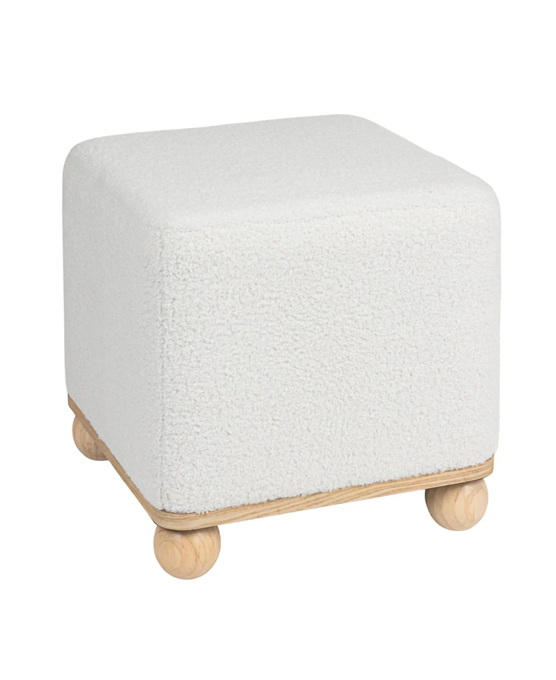 Storied Home 16" Upholstered Square Boucle Ottoman