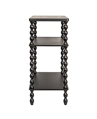 Storied Home Bobbin Leg 20" Wood Rectangle Accent Table