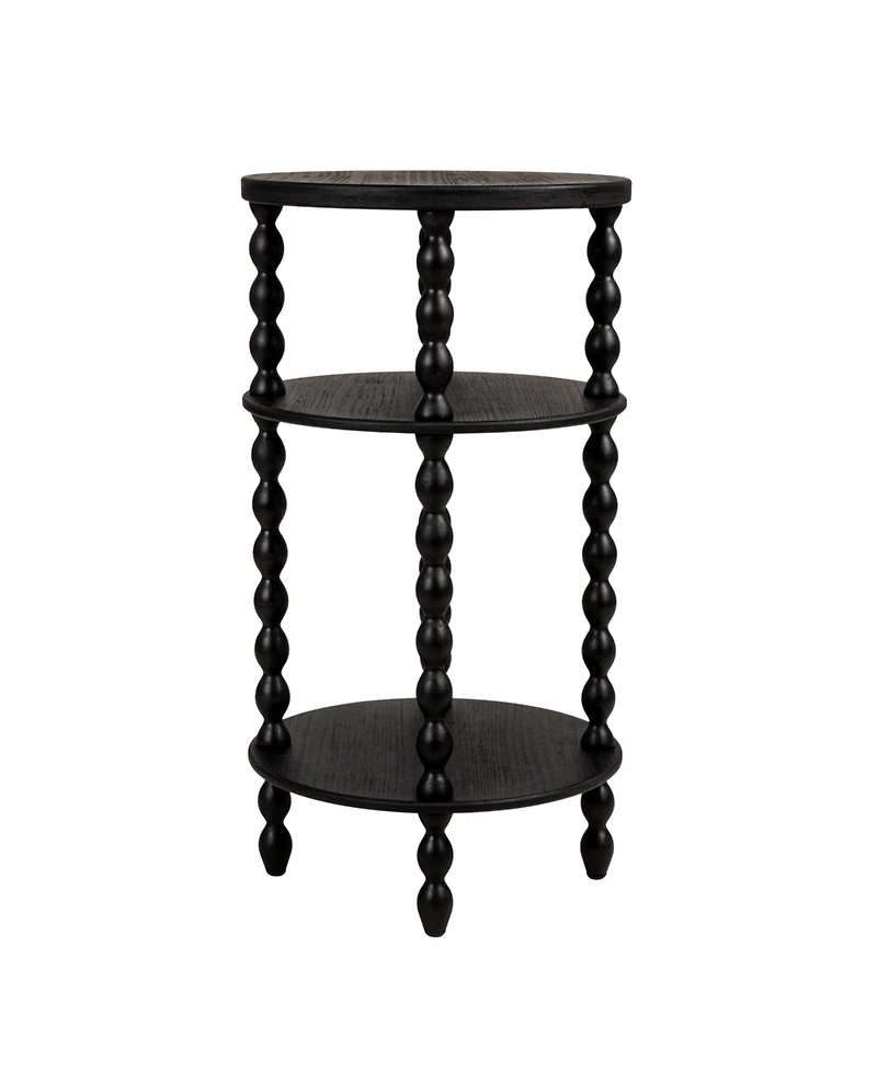 Storied Home Bobbin Leg 15" Wood Round Accent Table