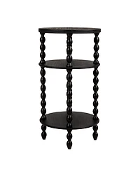 Storied Home Bobbin Leg 15" Wood Round Accent Table