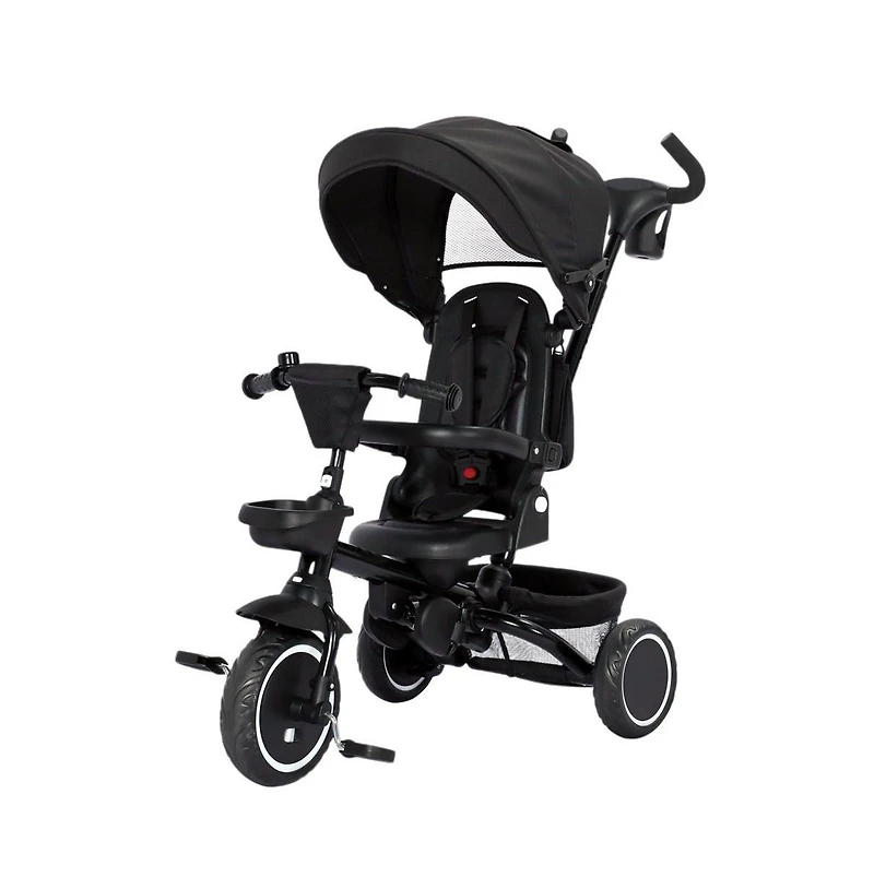 Kinder King 8-in-1 Folding Kids Tricycle Stroller with Adjustable Push Handle, Convertible Toddler