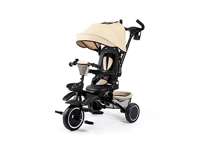 Kinder King 8-in-1 Folding Kids Tricycle Stroller with Adjustable Push Handle, Convertible Toddler