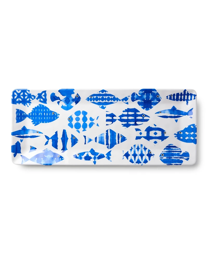 Certified International Fish Tale Chip-and-Dip, Relish Tray, and Platter, 3-Pc. Set