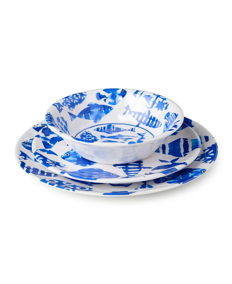 Certified International Fish Tale 12-Piece Dinnerware Set, Service for 4