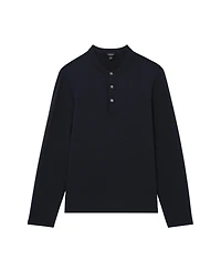 Reiss Men's Textured Long-Sleeve Henley T-Shirt