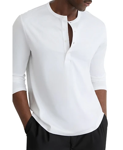 Reiss Men's Airwater-Cotton Jersey Henley T-Shirt