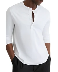 Reiss Men's Airwater-Cotton Jersey Henley T-Shirt