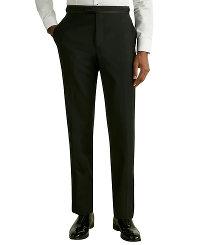 Reiss Men's Tailored-Fit Wool-Blend Tuxedo Pants