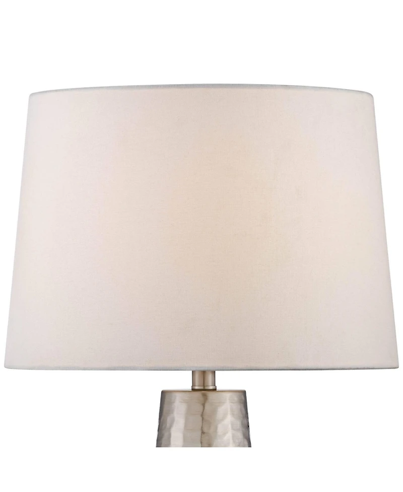 360 Lighting 27 1/2" Tall Cylinder Modern Table Lamps Set of 2 Leaf Finish Hammered Metal Living Room Bedroom Bedside