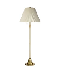 360 Lighting Spenser Retro Art Deco " Tall Floor Lamp Brushed Antique Fabric Pleated Empire Shade for Living Room Bedroom