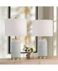 360 Lighting Holly 24 3/4" High Modern 3-Way Table Lamps Set of 2 Finish Ceramic Shade Living Room Bedroom Bedside