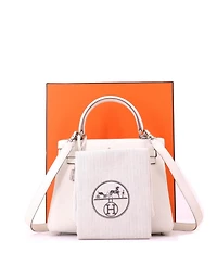 Pre-Owned HERMES Kelly Handbag Light Togo with Palladium Hardware