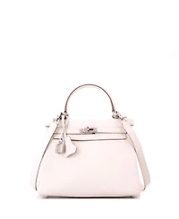 Pre-Owned HERMES Kelly Handbag Light Togo with Palladium Hardware