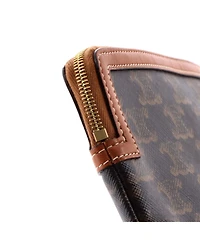 Pre-Owned Celine Small Zip Pouch Triomphe Coated Canvas