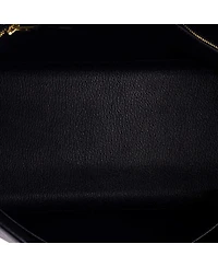 Pre-Owned HERMES Kelly Handbag Blue Togo with Gold Hardware