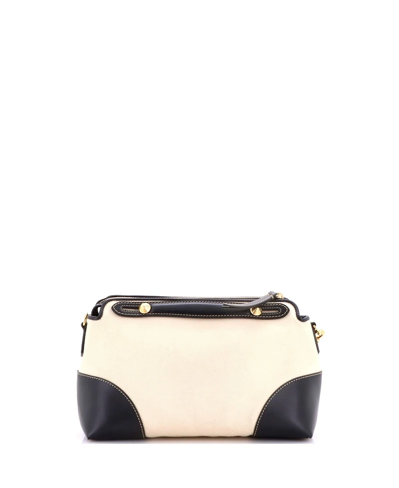 Pre-Owned Fendi Medium Logo By The Way Satchel Canvas and Leather