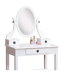 Flynama Timeless Classic Wooden Nightstand Finish Traditional Bedroom Storage Furniture with Drawers