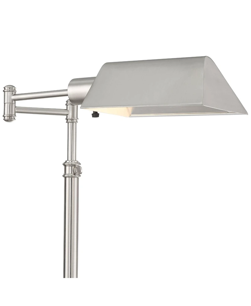 Regency Hill Jenson Traditional 54" Tall Pharmacy Floor Lamp with Smart Socket Brushed Nickel Adjustable Swing Arm for Living Room Reading